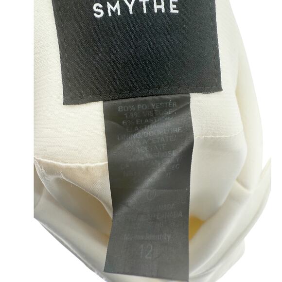 Smythe Wrap Asymmetrical Single Breasted Blazer Cream Ivory White Jacket Size 12 - Picture 4 of 11